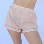 Agnes Cotton Pajamas Shorts in Blush - front
