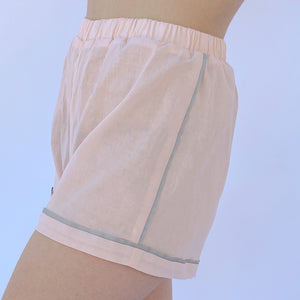 Agnes Cotton Pajamas Shorts in Blush -side 