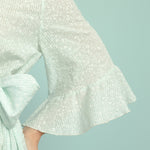 Primrose Cotton Stripe Ruffle Robe -ruffle sleeves